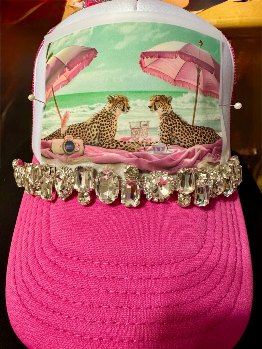 Leopards at the Beach Trucker Hat